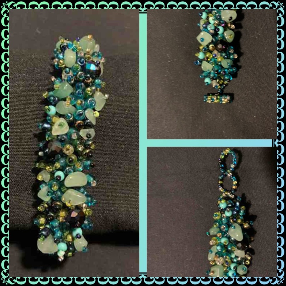 Blue & Green Beads with stones bracelet